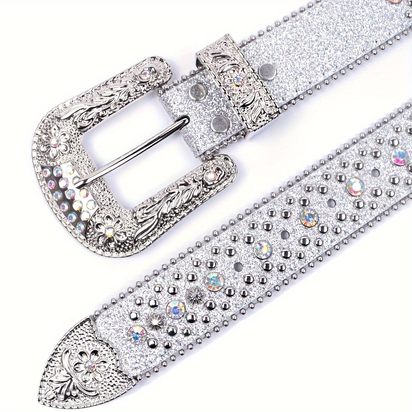 Rhinestone Belt Western Cowboy Cowgirl Crystal Studded Strap Belts
